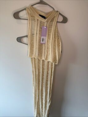 White Fox Boutique Cream Crochet Set